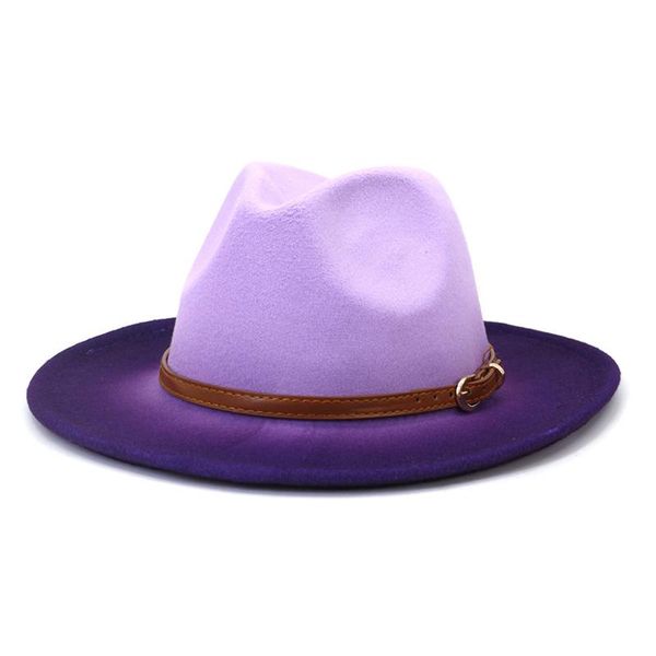 wide brim hats women hat fedora gradient color belt classic formal men caps blue purple hip hop street winter sombreros de mujer, Blue;gray
wide brim hats women hat fedora gradient color belt classic formal men caps blue purple hip hop street winter sombreros de mujer, Blue;gray