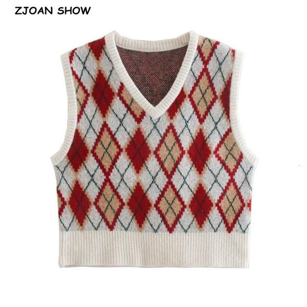 women's sweaters 2021 spring 90s streetwear argyle plaid knitted sleeveless sweater vest female knitwear preppy style y2k v neck c, White;black
women's sweaters 2021 spring 90s streetwear argyle plaid knitted sleeveless sweater vest female knitwear preppy style y2k v neck c, White;black