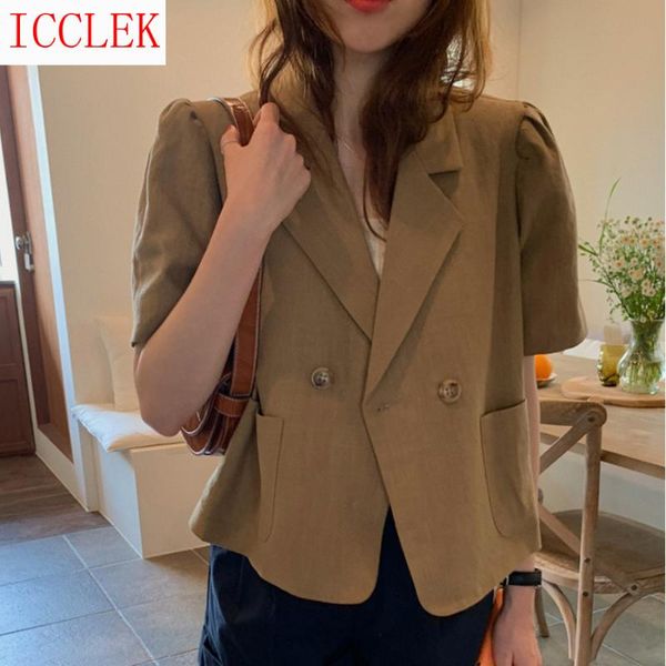 south korea chic summer niche lapel two pairs of breasted loose bubble sleeve short cotton suit jacket for women women's suits & blazer, White;black
south korea chic summer niche lapel two pairs of breasted loose bubble sleeve short cotton suit jacket for women women's suits & blazer, White;black