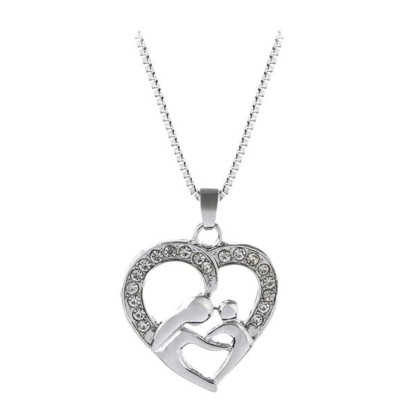 designer necklace luxury jewelry alloy for women chain heart shaped crystal pendant mother's day gift for mom, Silver
designer necklace luxury jewelry alloy for women chain heart shaped crystal pendant mother's day gift for mom, Silver