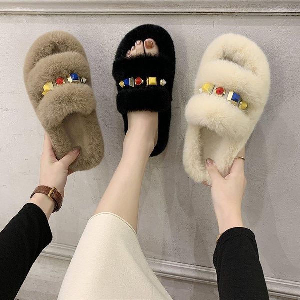 women furry slippers ladies shoes cute plush hair fluffy sandals women's fur warm design slides, Black
women furry slippers ladies shoes cute plush hair fluffy sandals women's fur warm design slides, Black