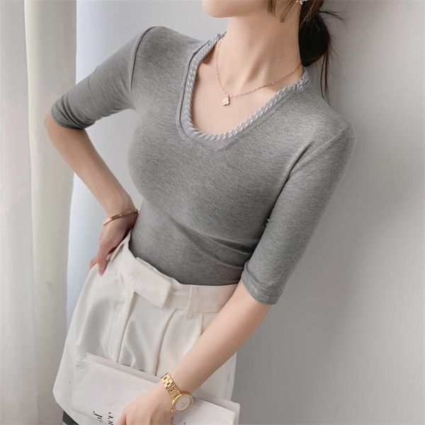 women's t-shirt summer t shirt women elasticity oversized woman clothes female half sleeve tube knit canale vuor, White
women's t-shirt summer t shirt women elasticity oversized woman clothes female half sleeve tube knit canale vuor, White