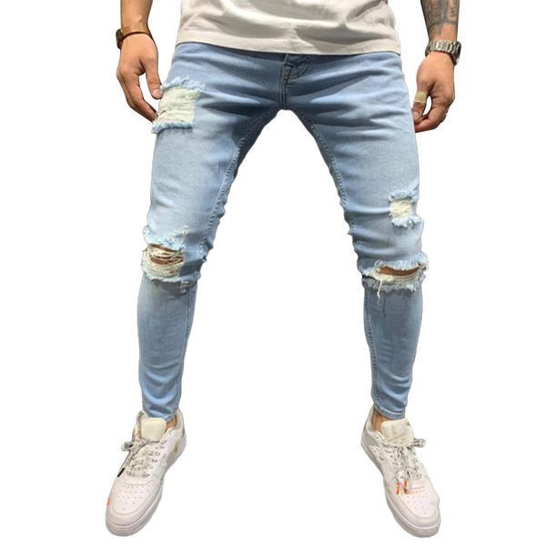 men skinny ripped jeans hip-hop streetwear jeans blue grey white pencil trousers slim biker outwears pants size 28-38
men skinny ripped jeans hip-hop streetwear jeans blue grey white pencil trousers slim biker outwears pants size 28-38