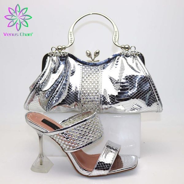 sliver color african shoes and matching bag italian shoe set italy wedding decorated with stone dress, Black
sliver color african shoes and matching bag italian shoe set italy wedding decorated with stone dress, Black