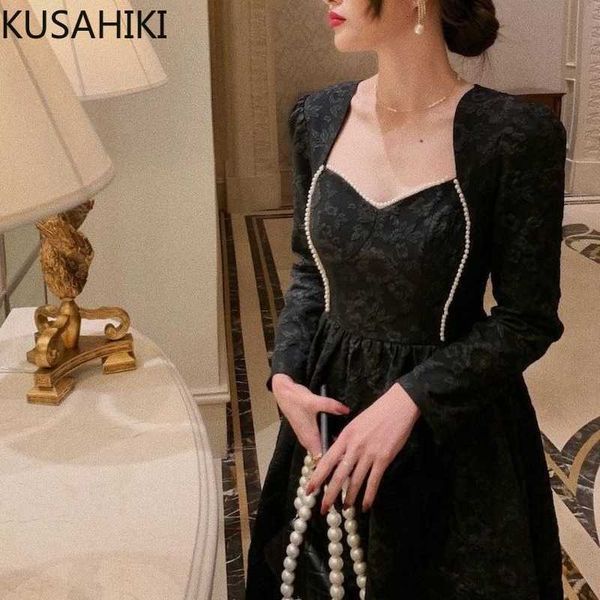 kusahiki spring 3d jacquard women dress korean beads square collar vestidos femme slim high waist a-line dresses 6f635 210602, Black;gray
kusahiki spring 3d jacquard women dress korean beads square collar vestidos femme slim high waist a-line dresses 6f635 210602, Black;gray