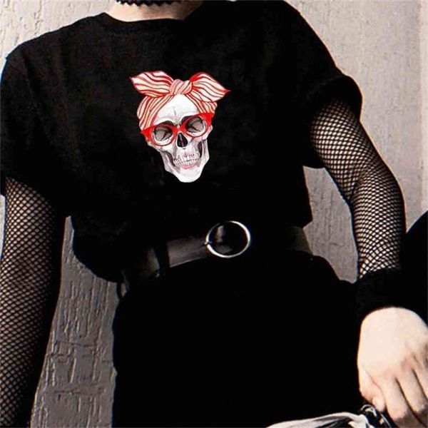 skull print women tshirt cotton casual funny t shirt gift 90s lady yong girl tee 210512, White
skull print women tshirt cotton casual funny t shirt gift 90s lady yong girl tee 210512, White