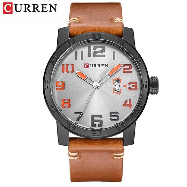 wristwatches curren casual men watch fashion business male wristwatch leather strap calendar quartz-watch clock horloges mannens saat, Slivery;brown
wristwatches curren casual men watch fashion business male wristwatch leather strap calendar quartz-watch clock horloges mannens saat, Slivery;brown
