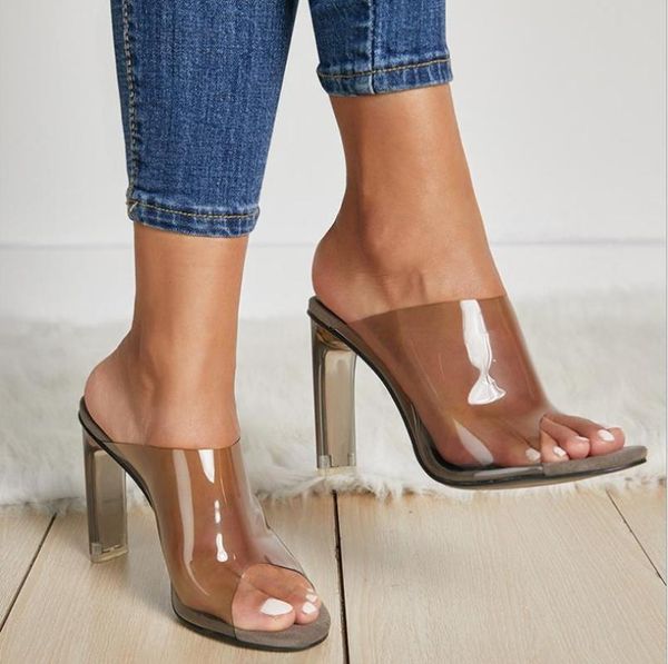 summer slippers women pvc crystal square heel transparent clear high heels sandals pumps 11cm size 35-40, Black
summer slippers women pvc crystal square heel transparent clear high heels sandals pumps 11cm size 35-40, Black