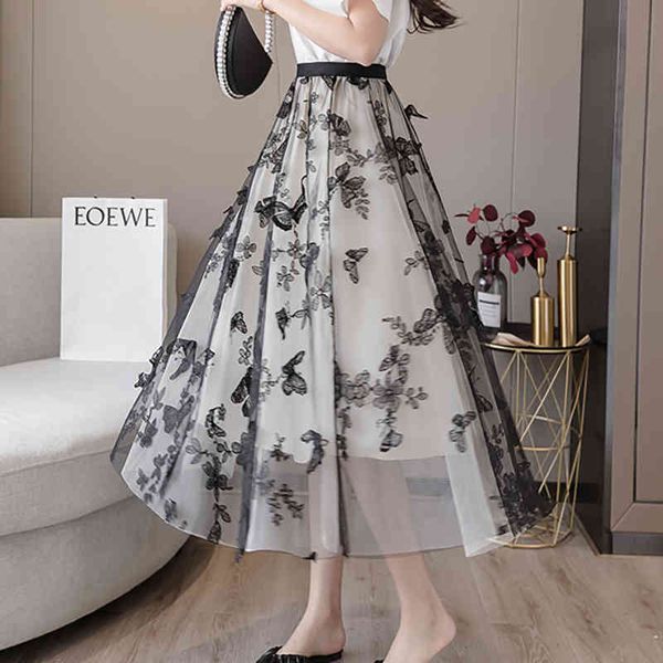 skirts new summer fashion streetwear elegant 3d butterfly embroidery mesh skirt women office lady holiday tc5u, Black
skirts new summer fashion streetwear elegant 3d butterfly embroidery mesh skirt women office lady holiday tc5u, Black