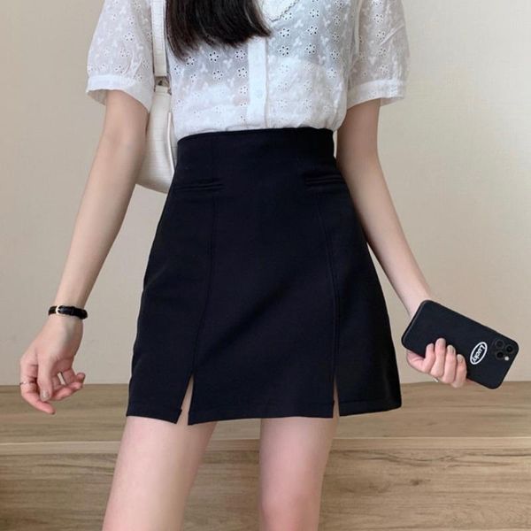 skirts spring and summer 2021 a-line skirt korean version of the wild thin short high waist split hip, Black
skirts spring and summer 2021 a-line skirt korean version of the wild thin short high waist split hip, Black