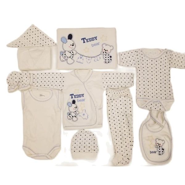 rompers madem 10 piece tedy bear pattern born baby cotton body suit boy and girl clothing set, Blue
rompers madem 10 piece tedy bear pattern born baby cotton body suit boy and girl clothing set, Blue