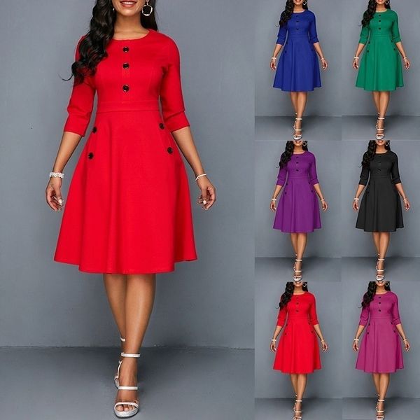 dresses button o-neck sashes high plus size 2xl women casual evening party elegant femme seven-point sleeves waist a-line, Black;gray
dresses button o-neck sashes high plus size 2xl women casual evening party elegant femme seven-point sleeves waist a-line, Black;gray