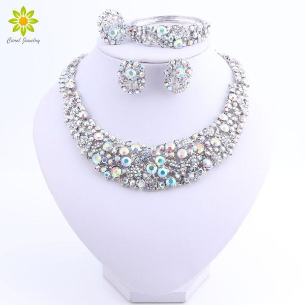 earrings & necklace bridal jewelry sets for women party african beads silver plated crystal set classic costume wedding
earrings & necklace bridal jewelry sets for women party african beads silver plated crystal set classic costume wedding