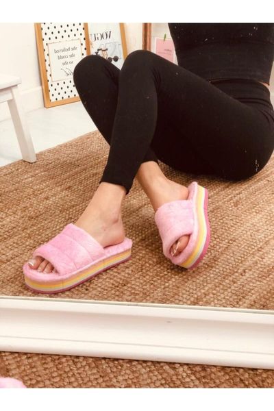 slippers powder fluffy high-based home slipper, Black
slippers powder fluffy high-based home slipper, Black