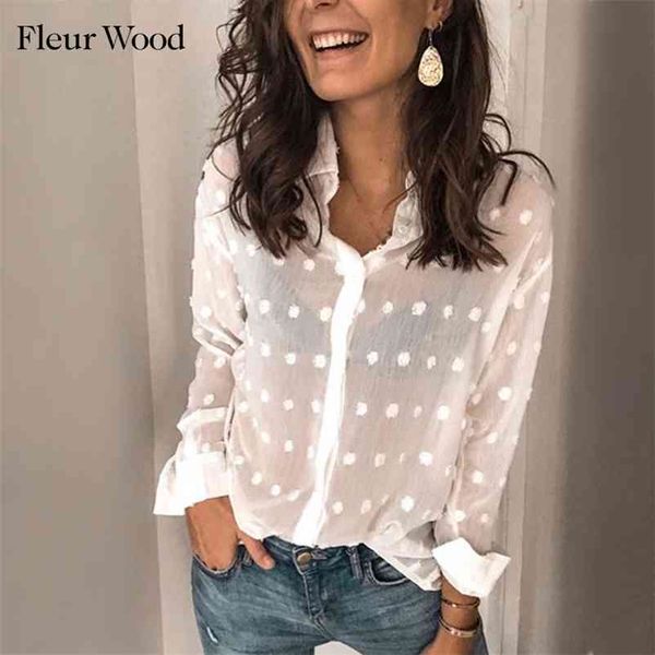fleur wood long sleeve blouses v-neck dot blouse ladies shirt women clothes 210401, White
fleur wood long sleeve blouses v-neck dot blouse ladies shirt women clothes 210401, White