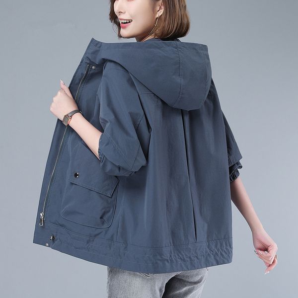 women's jackets spring autumn plus size coat women hooded clothes korean loose long sleeve windbreaker fashion female ou yjwl, Black;brown
women's jackets spring autumn plus size coat women hooded clothes korean loose long sleeve windbreaker fashion female ou yjwl, Black;brown