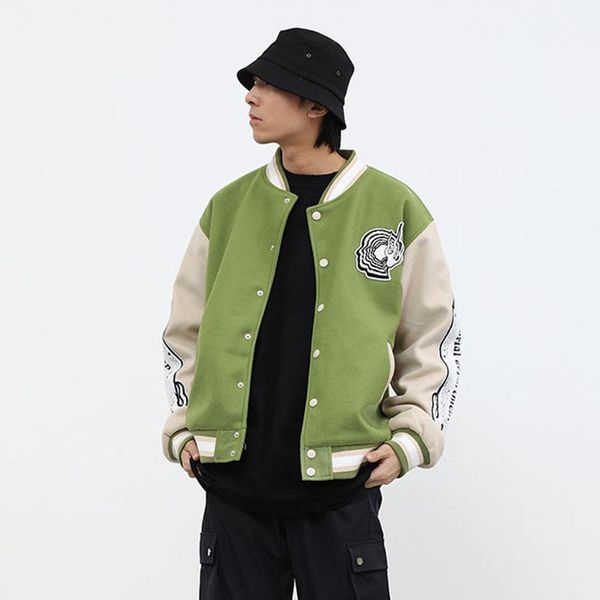 men's jackets original flocking embroidery baseball jacket men and women color match oversize windbreaker bomber loose hip hop coat, Black;brown
men's jackets original flocking embroidery baseball jacket men and women color match oversize windbreaker bomber loose hip hop coat, Black;brown