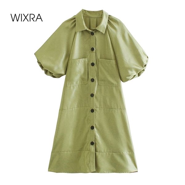 wixra womens solid dress turn down collar short puff sleeve holiday loose high street clothing spring summer new 210419, Black;gray
wixra womens solid dress turn down collar short puff sleeve holiday loose high street clothing spring summer new 210419, Black;gray