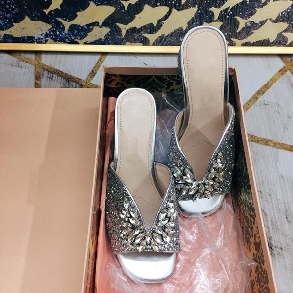 slippers summer woman crystal peep-toes med square heels mules zapatos de mujer, Black
slippers summer woman crystal peep-toes med square heels mules zapatos de mujer, Black