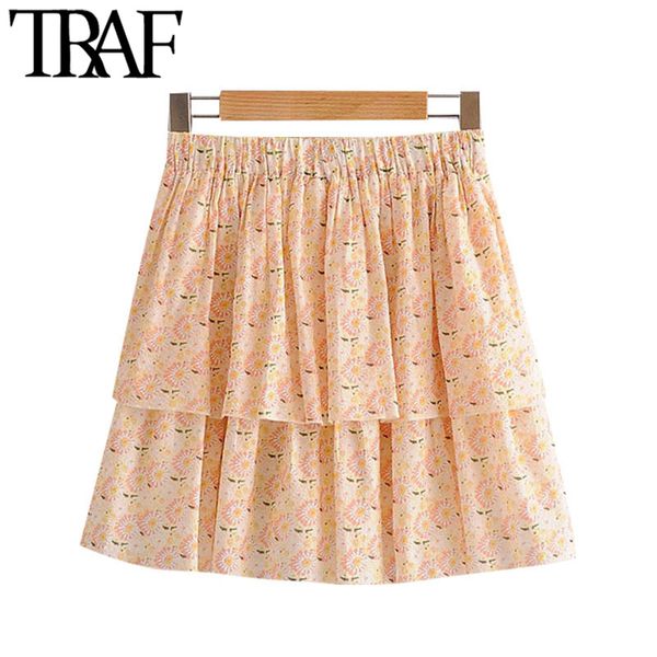 traf women fashion floral print ruffles mini skirt vintage elastic waist with lining female skirts faldas mujer 210415, Black
traf women fashion floral print ruffles mini skirt vintage elastic waist with lining female skirts faldas mujer 210415, Black