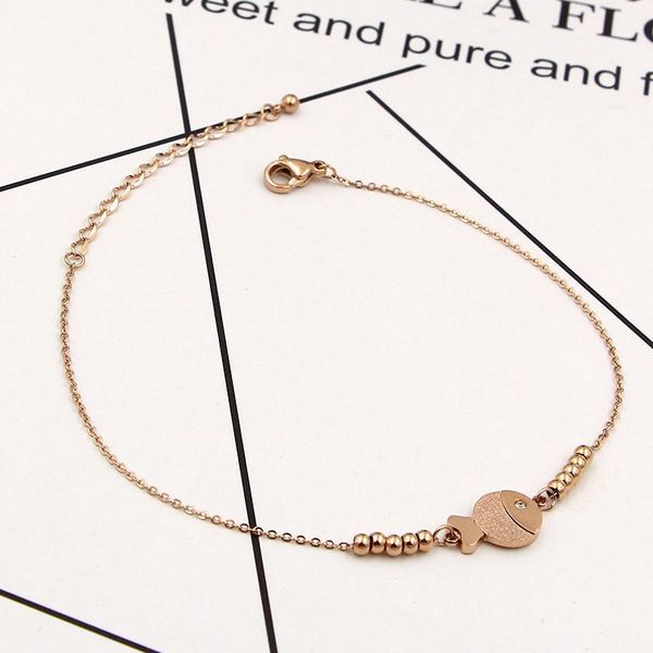 anklets martick fashion cute little fish foot bracelet with small steel bolls for woman rose gold summer ank2, Red;blue
anklets martick fashion cute little fish foot bracelet with small steel bolls for woman rose gold summer ank2, Red;blue