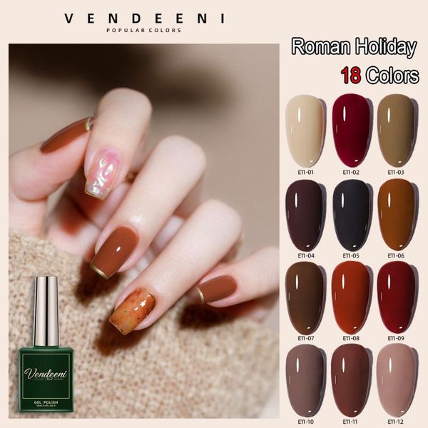 nail gel vendeeni roman holiday series polish 18 colors gray brown art varnish semi permanent uv soak off lacquer, Red;pink
nail gel vendeeni roman holiday series polish 18 colors gray brown art varnish semi permanent uv soak off lacquer, Red;pink
