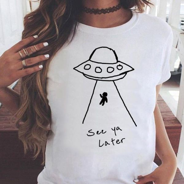 women graphic ufo funny alien short sleeve cute 90s summer casual fashion print female clothes tees tshirt t-shirt women's, White
women graphic ufo funny alien short sleeve cute 90s summer casual fashion print female clothes tees tshirt t-shirt women's, White