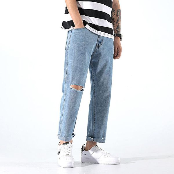 men's jeans 2021 hip hop loose and holed casual sports pants trend street blue capris
men's jeans 2021 hip hop loose and holed casual sports pants trend street blue capris