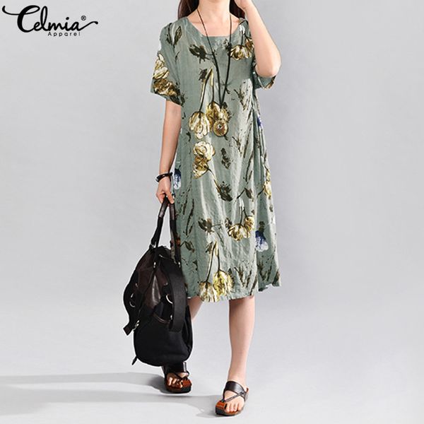 2021celmia bohemian summer dress vintage women short sleeve elegant floral print midi sundress loose casual party beach vestidos 5xl, Black;gray
2021celmia bohemian summer dress vintage women short sleeve elegant floral print midi sundress loose casual party beach vestidos 5xl, Black;gray