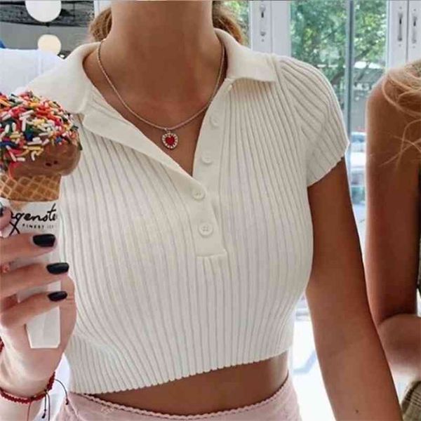 foridol knitted cropped pullover sweater women autumn winter short sleeve button casual streetwear soft sweater 210415, White;black
foridol knitted cropped pullover sweater women autumn winter short sleeve button casual streetwear soft sweater 210415, White;black