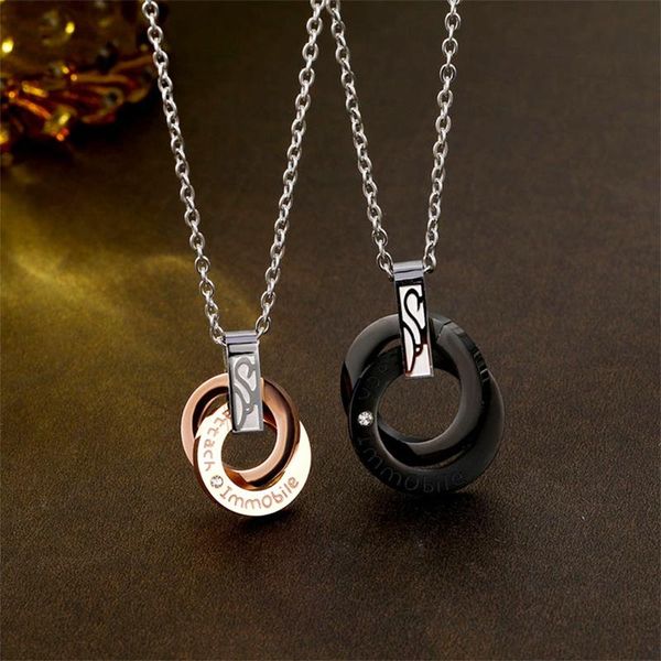 bangle cl-36 upper and lower buckle couple necklace korean version of the two-ring titanium steel trendy set, Black
bangle cl-36 upper and lower buckle couple necklace korean version of the two-ring titanium steel trendy set, Black