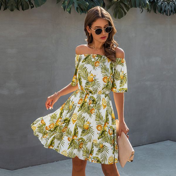 new summer ladies off the shoulder dress women casual slash neck print high waist half sleeve mini dress 210414, Black;gray
new summer ladies off the shoulder dress women casual slash neck print high waist half sleeve mini dress 210414, Black;gray