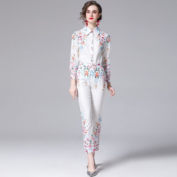 runway designer suit women's spring long sleeve turn down collar flower printing shirt + hight waist pencil pants 2 piece se 210514, White
runway designer suit women's spring long sleeve turn down collar flower printing shirt + hight waist pencil pants 2 piece se 210514, White