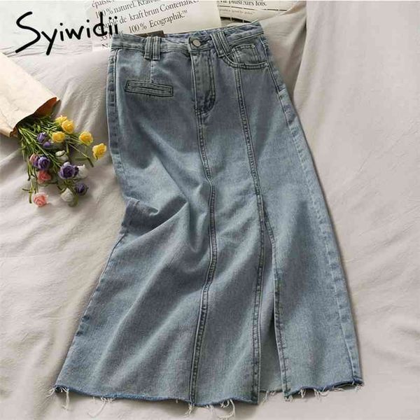 denim skirt women high waist button pockets casual a-line mid-calf solid spring summer korean fashion slit skirts 210607, Black
denim skirt women high waist button pockets casual a-line mid-calf solid spring summer korean fashion slit skirts 210607, Black