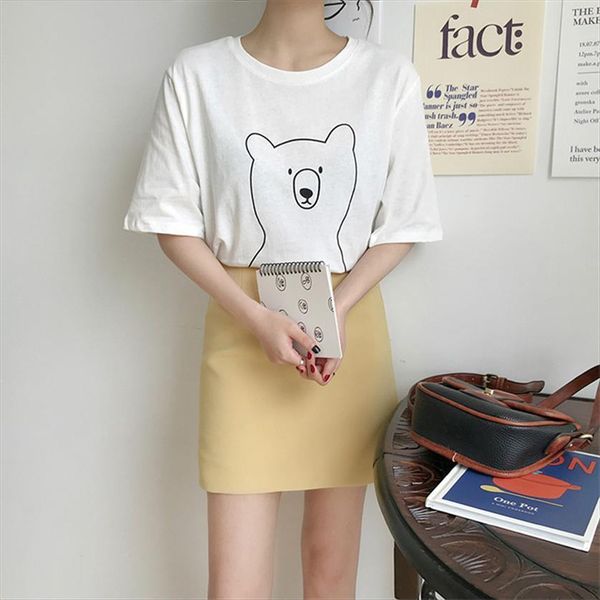 chic cartoon bear casual tee women summer kawaii harajuku short sleeve female clothing, White
chic cartoon bear casual tee women summer kawaii harajuku short sleeve female clothing, White