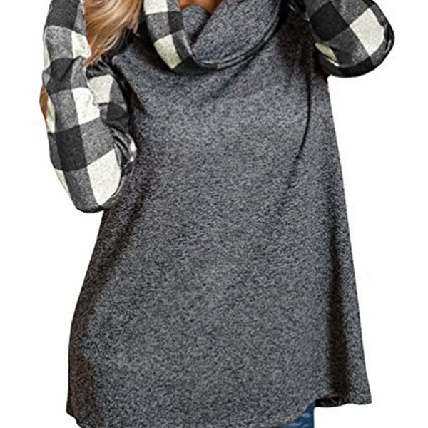 women's hoodies & sweatshirts female hoodie women long sleeve plaid turtleneck tartan tunic sweatshirt pullover autumn hooded 2388, Black
women's hoodies & sweatshirts female hoodie women long sleeve plaid turtleneck tartan tunic sweatshirt pullover autumn hooded 2388, Black