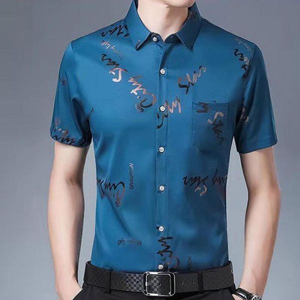 men's casual shirts men lapel collar printed social shirt letter pocket summer turndown slim short sleeve skin-friendly t-shirt for par, White;black
men's casual shirts men lapel collar printed social shirt letter pocket summer turndown slim short sleeve skin-friendly t-shirt for par, White;black