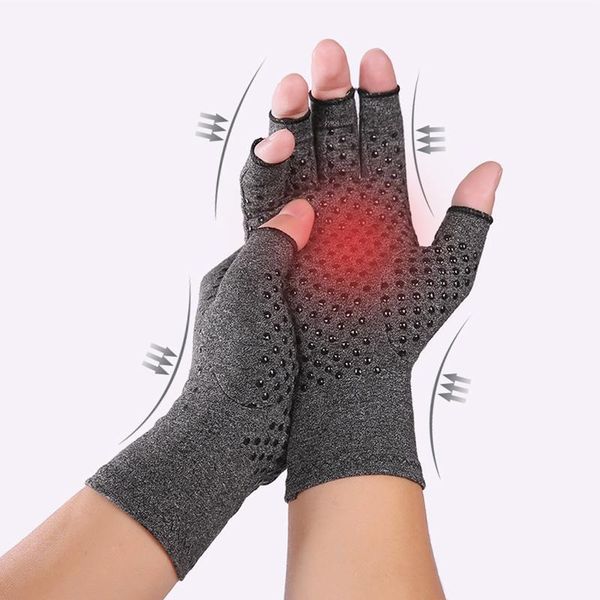 arhtitis gloves men women therapy compression hand arthritis joint pain relief health care half-finger silicone wrist support, Black;red
arhtitis gloves men women therapy compression hand arthritis joint pain relief health care half-finger silicone wrist support, Black;red
