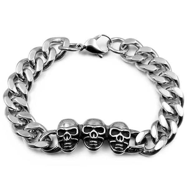 link, chain anniversary for charistmas halloween gift,stainless steel skeleton bracelet man men 2021 b386, Black
link, chain anniversary for charistmas halloween gift,stainless steel skeleton bracelet man men 2021 b386, Black