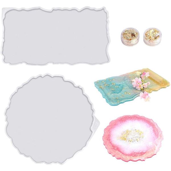 other bakeware 2 pieces tray silicone mold kit irregular epoxy resin molds for diy crafts (rectangle+round)
other bakeware 2 pieces tray silicone mold kit irregular epoxy resin molds for diy crafts (rectangle+round)