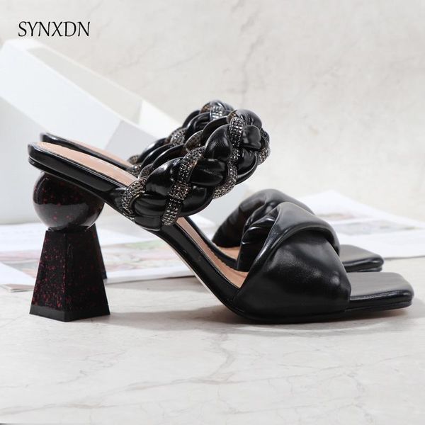 slippers summer women modern solid women's slides leather braided pump party dress outdoor female brand sandals peep toe, Black
slippers summer women modern solid women's slides leather braided pump party dress outdoor female brand sandals peep toe, Black