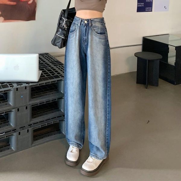 women's jeans small children's spring and autumn 2021 high waist gradual loose design sense of straight pants, Blue
women's jeans small children's spring and autumn 2021 high waist gradual loose design sense of straight pants, Blue