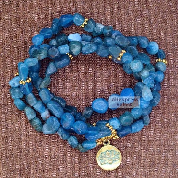 link, chain gold lotus natural apatite stone 108 beads mala bracelet for women men lovers yoga meditation, Black
link, chain gold lotus natural apatite stone 108 beads mala bracelet for women men lovers yoga meditation, Black