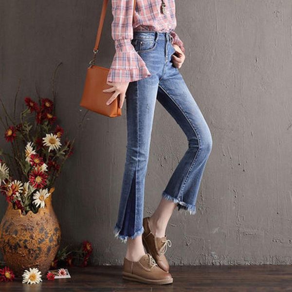 women's jeans autumn spring women high zipper tassel ankle length pants flare female slim casual fashion comfortable zx119, Blue
women's jeans autumn spring women high zipper tassel ankle length pants flare female slim casual fashion comfortable zx119, Blue