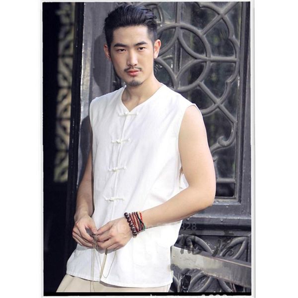 chinese tang suit sleeveless vest traditional clothing for men cotton buckle manual v neck casual outfits ethnic, Red
chinese tang suit sleeveless vest traditional clothing for men cotton buckle manual v neck casual outfits ethnic, Red