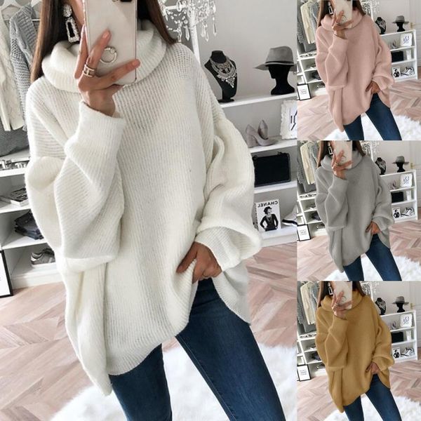 women's sweaters 2021 warm sweater loose solid color stitching lantern long-sleeved turtleneck knit comfy autumn clothing, White;black
women's sweaters 2021 warm sweater loose solid color stitching lantern long-sleeved turtleneck knit comfy autumn clothing, White;black