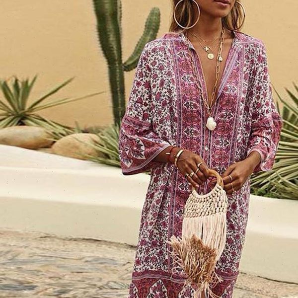 summer maxi boho flowers women dress print button down flare sleeve loose dresses woman party night beach, Black;gray
summer maxi boho flowers women dress print button down flare sleeve loose dresses woman party night beach, Black;gray