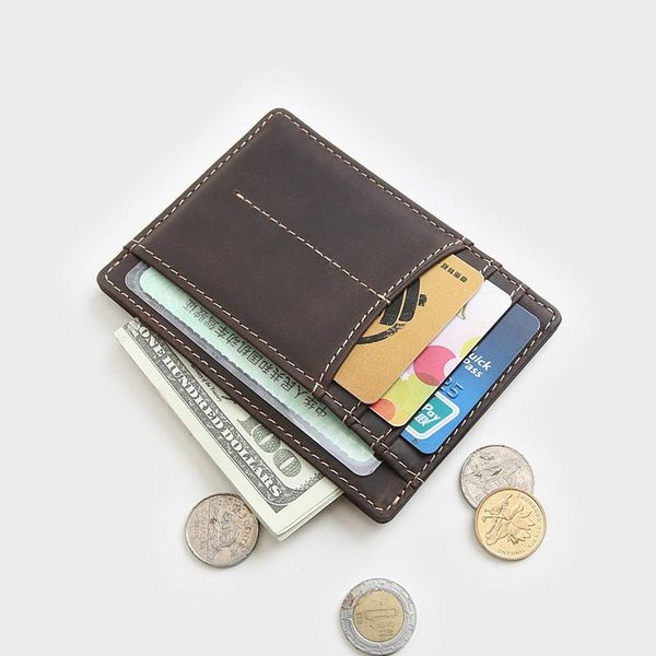 card holders 100% genuine leather holder men male vintage short business id small mini slim thin wallet purse case, Brown;gray
card holders 100% genuine leather holder men male vintage short business id small mini slim thin wallet purse case, Brown;gray