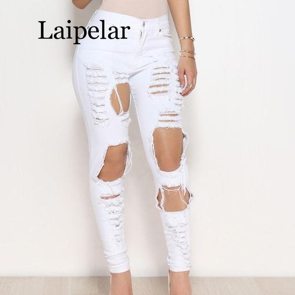 laipelar high waist trim stretch hole tear personality jeans street casual women skinny pencil bleached washed denim pants rippe women', Blue
laipelar high waist trim stretch hole tear personality jeans street casual women skinny pencil bleached washed denim pants rippe women', Blue