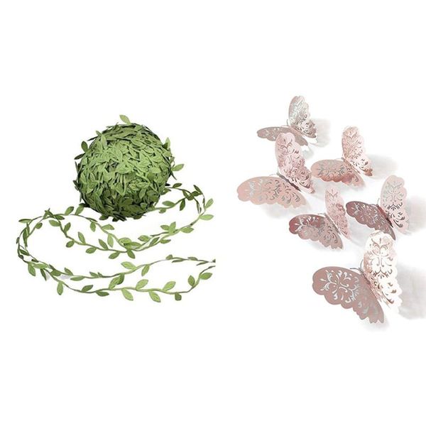 pcs artificial vines plants silk leaf garlands & 36 3d butterfly wall decals decorations decorative flowers wreaths
pcs artificial vines plants silk leaf garlands & 36 3d butterfly wall decals decorations decorative flowers wreaths